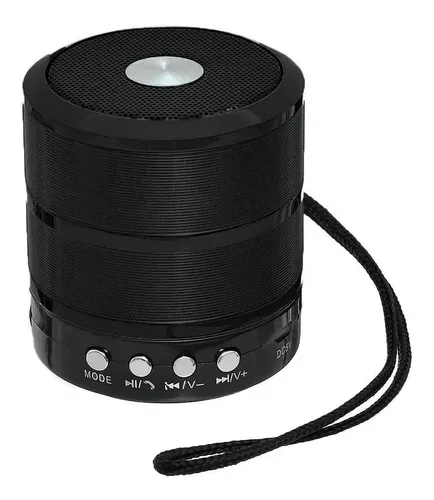 Mini Caixa De Som Bluetooth Portátil Kapbom KA-887 Preto Com Microfone